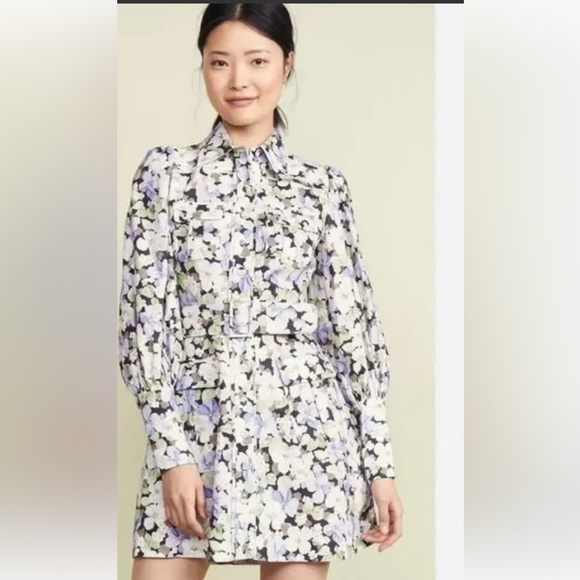 Zimmermann Purple Floral Long Sleeve Dress - Picture 5 of 6